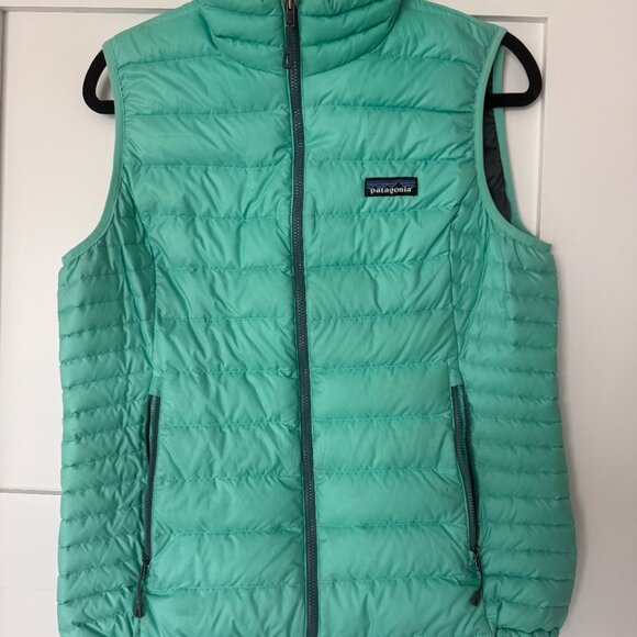 Patagonia Women’s Down Sweater Vest Teal / Aqua Size M Lightweight Pu - Picture 2 of 5